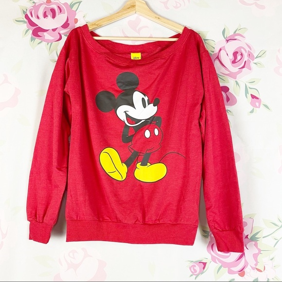 Disney Sweaters - NEW Disney Red Mickey Mouse Pullover Sweater